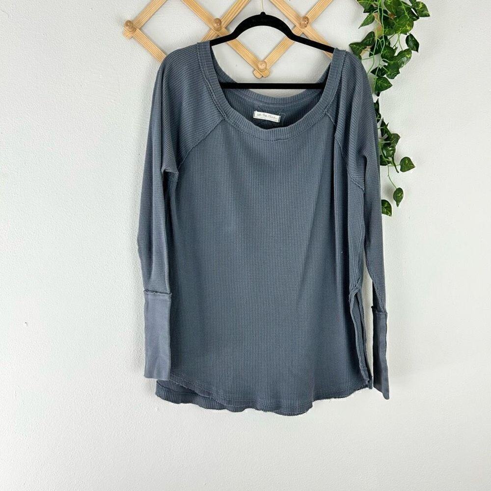 FREE PEOPLE WE THE FREE Thermal Long Sleeve Blue Small GUC G205